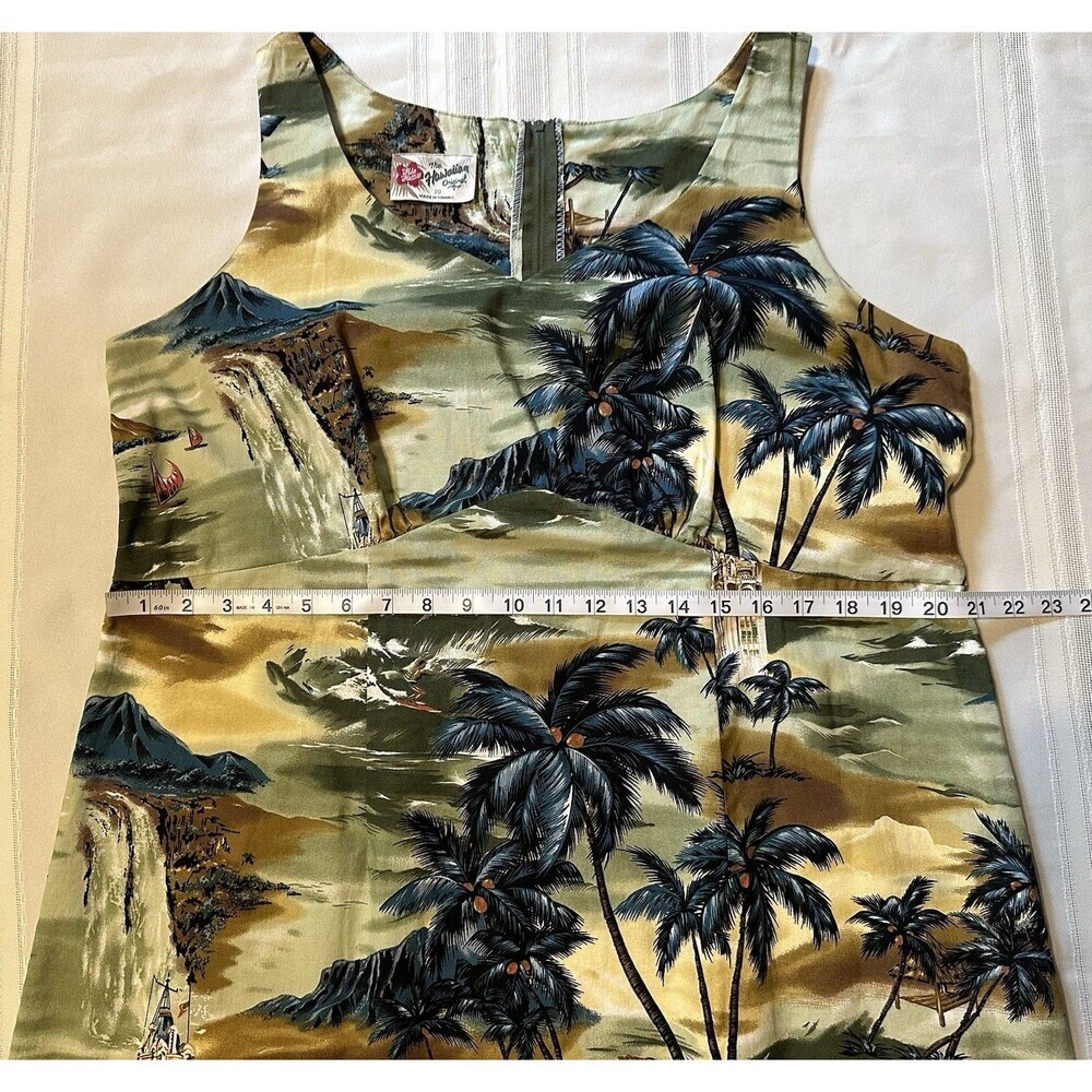 Vintage 90’sHilo Hattie Hawaiian Dress Size 20 A-Line Cotton Scenic Print Hawaii - Picture 10 of 15